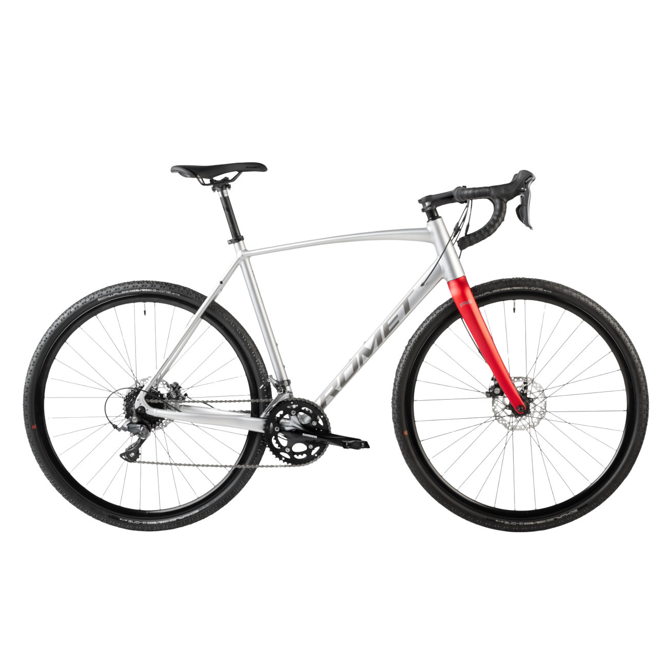 Gravel-pyörä ROMET Aspre 1, hopeanpunainen