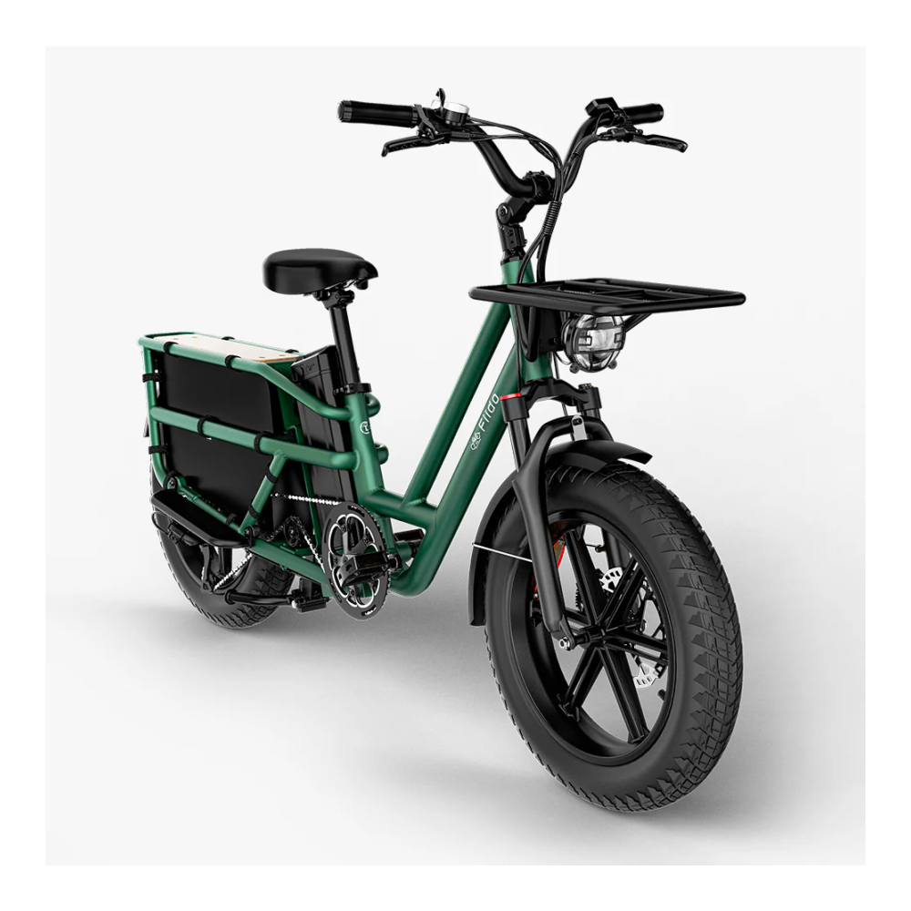 Sähköinen tavarapyörä FIIDO T2 Longtail Cargo, metsänvihreä - Image 2
