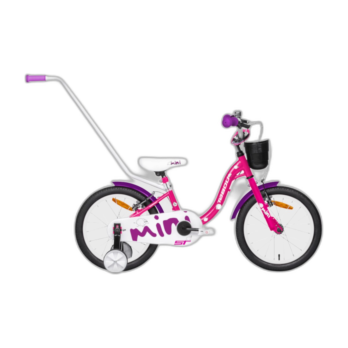 Lasten polkupyörä TABOU Mini ST, 18" pinkki-valkoinen