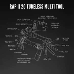 Lezyne RAP II 20 Tubeless -monityökalu – musta