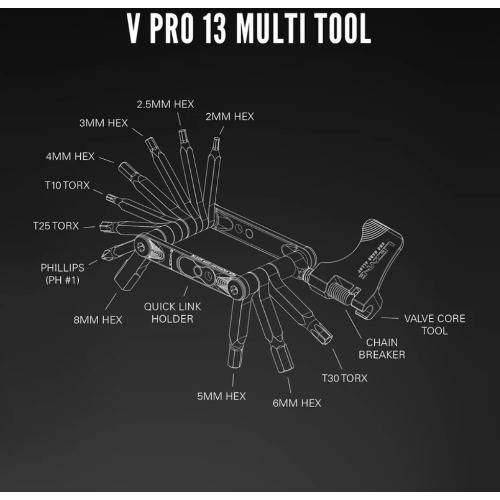 Lezyne V Pro 13 monityökalu – musta